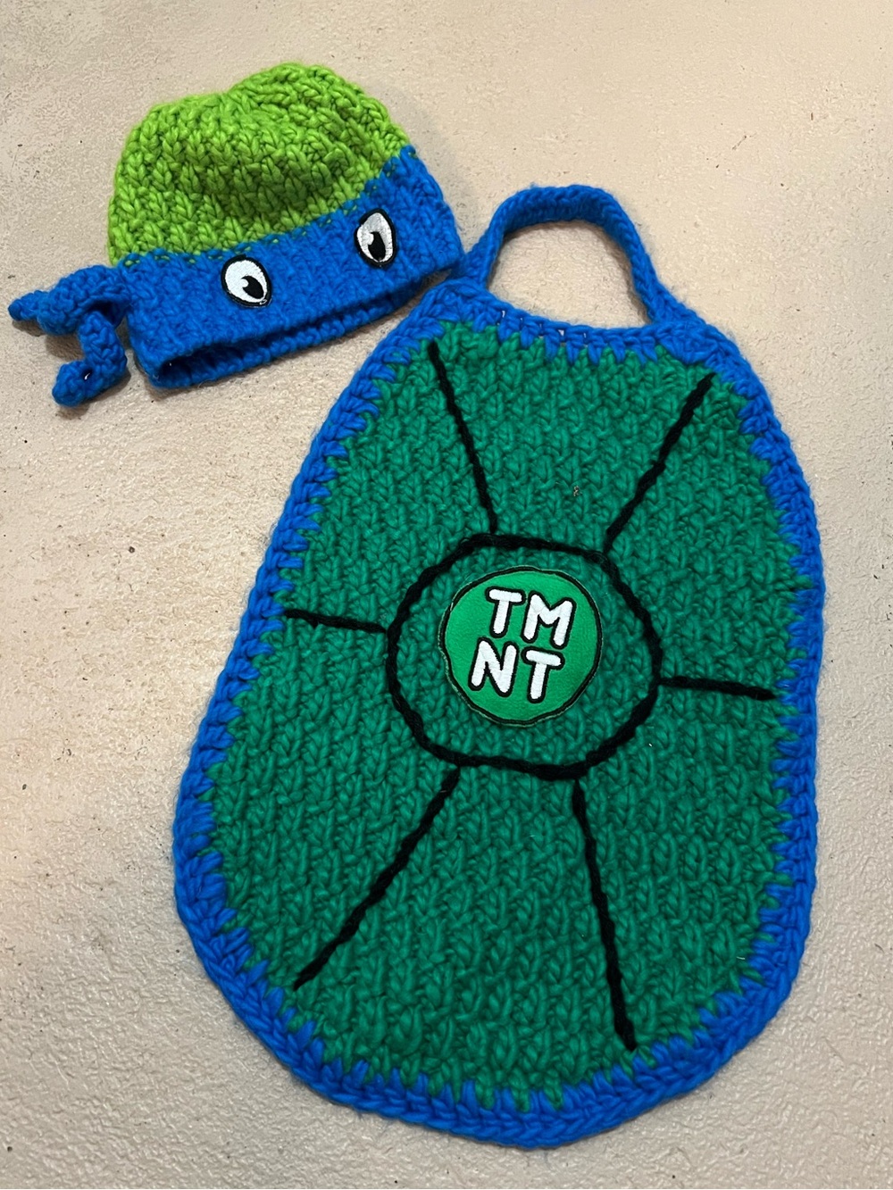 Newborn - Teenage Mutant Ninja Turtles crochet hat and cape